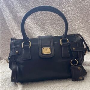 MCM chocolate brown Leather Handbag